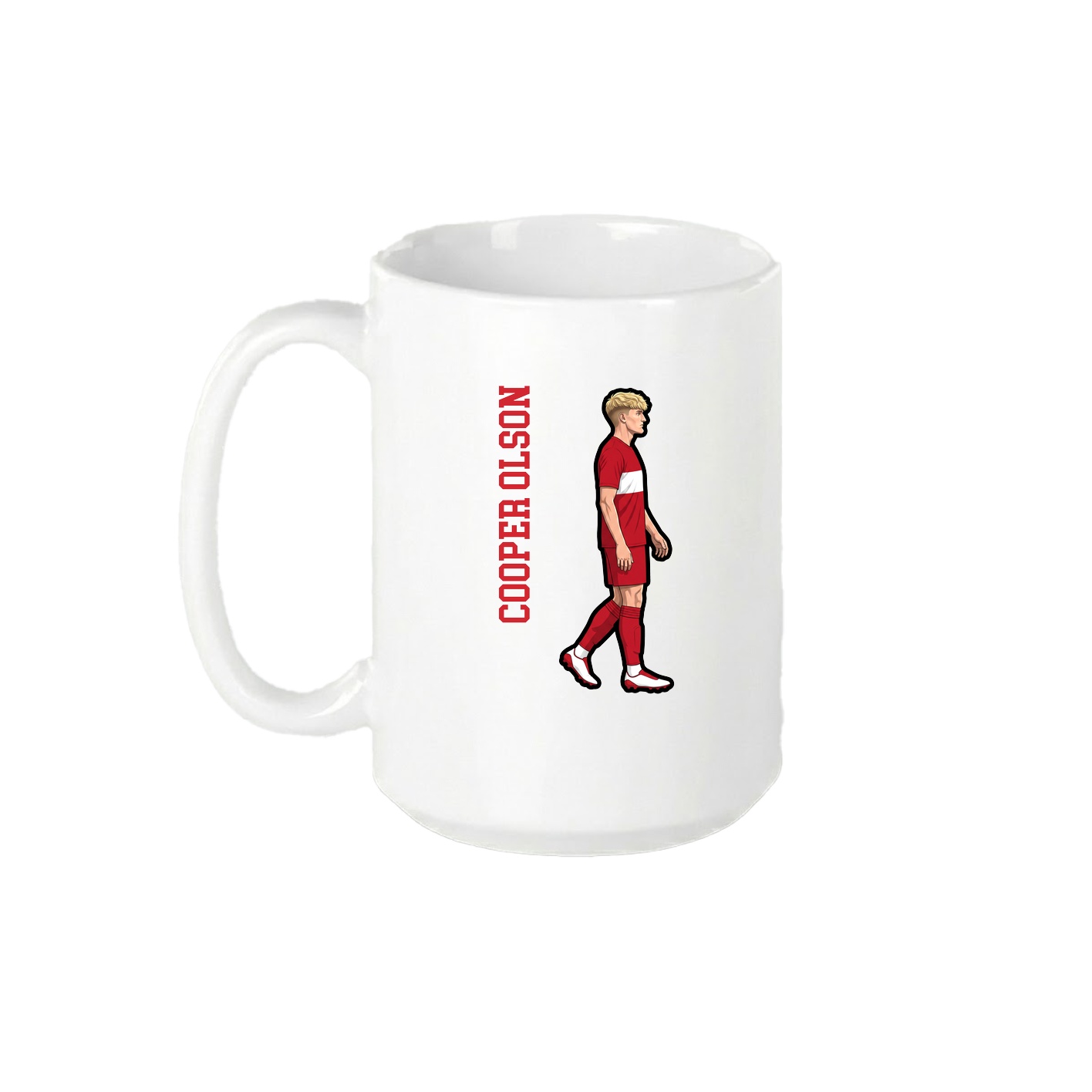 15oz Coffee Mug — Name Vertical in White