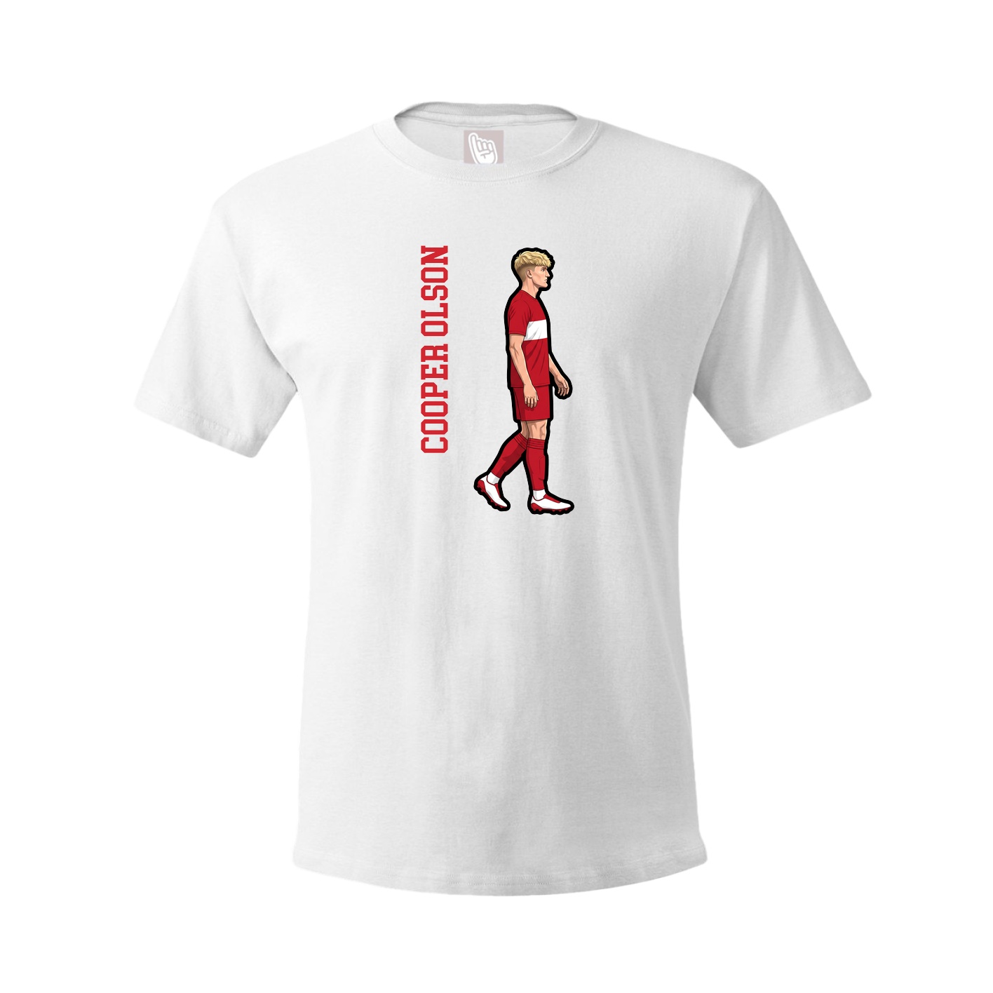 Youth Tee — Name Vertical in White
