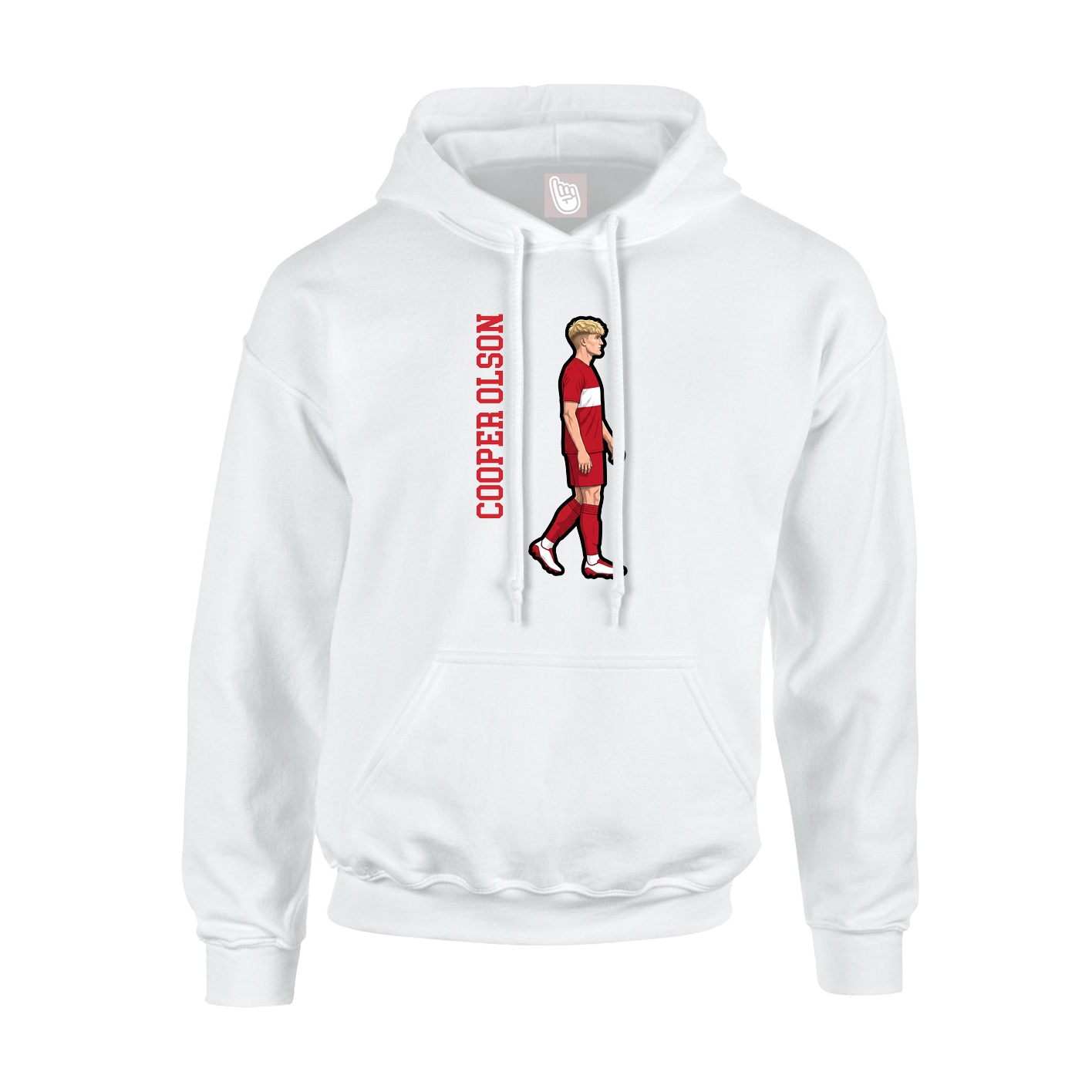 Youth Hoodie — Name Vertical in White