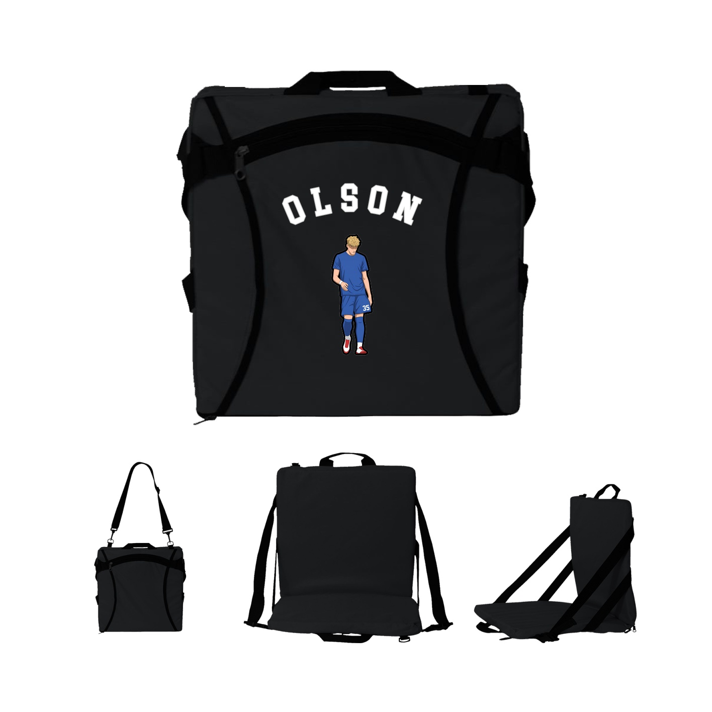 Folding Stadium Seat — Shirsey Arch in Black