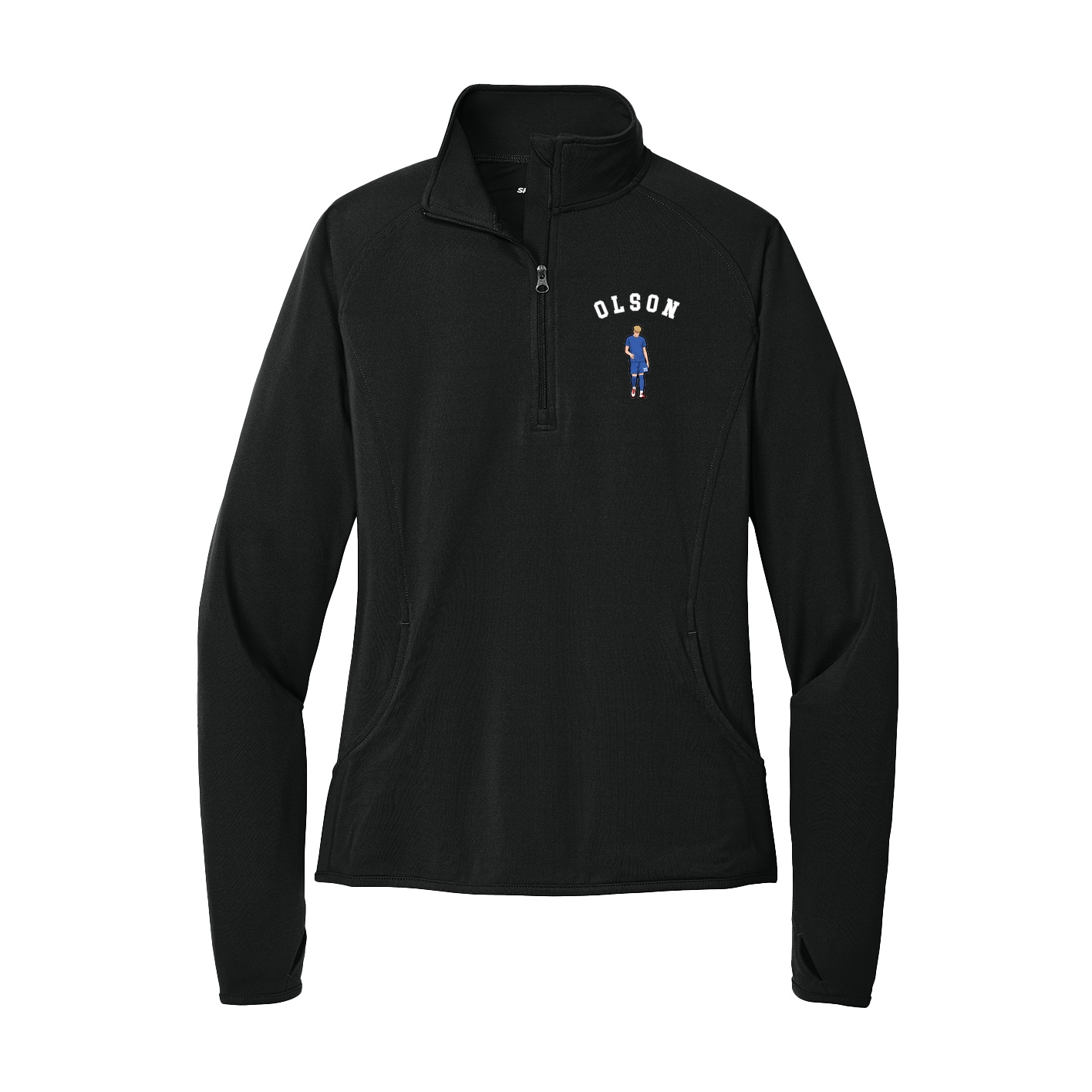 Women's Q-Zip Pullover — Shirsey Arch in Black