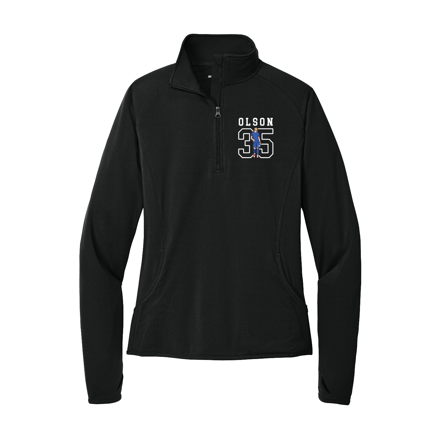 Women's Q-Zip Pullover — Shirsey in Black