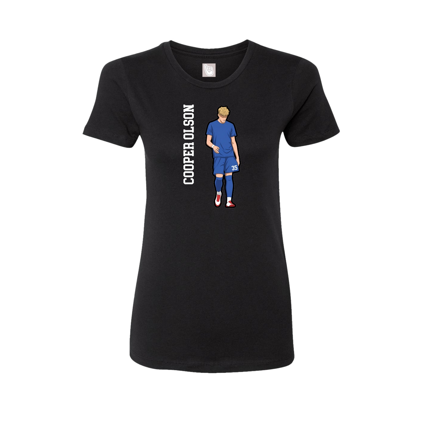 Womens Tee — Name Vertical in Black