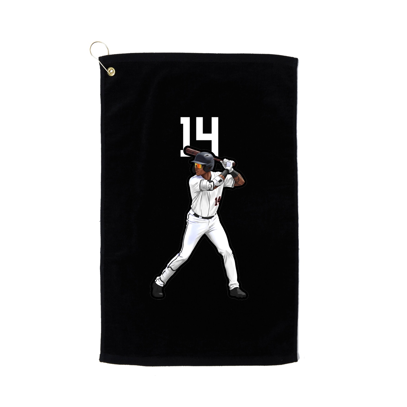 Golf Towel — Number Top in Black