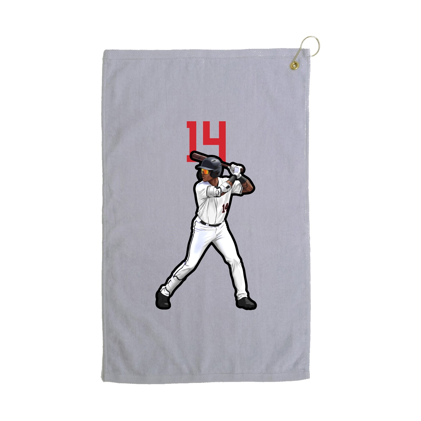 Golf Towel — Number Top in Grey