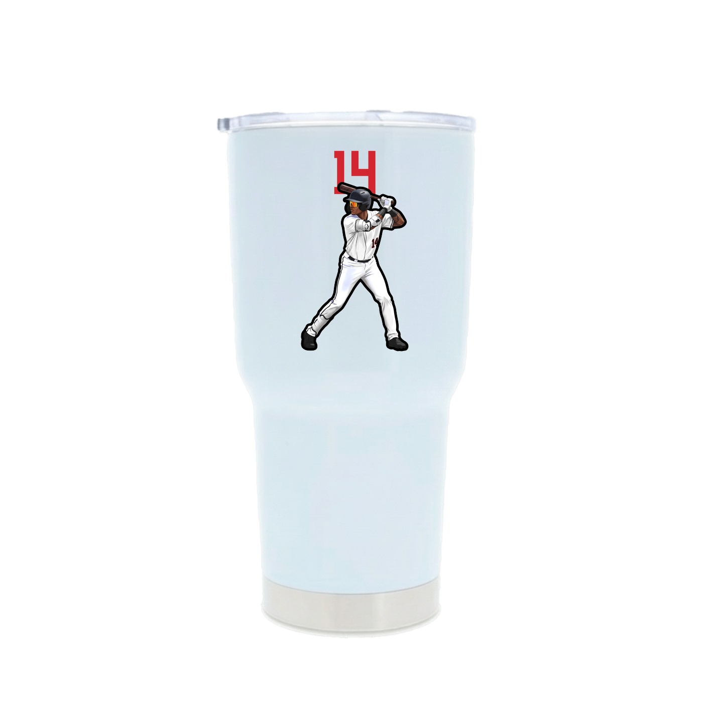 30oz Stainless Steel Tumbler — Number Top in White