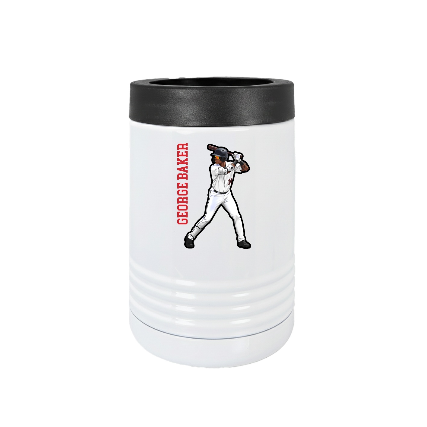Beverage Holder — Name Vertical in White