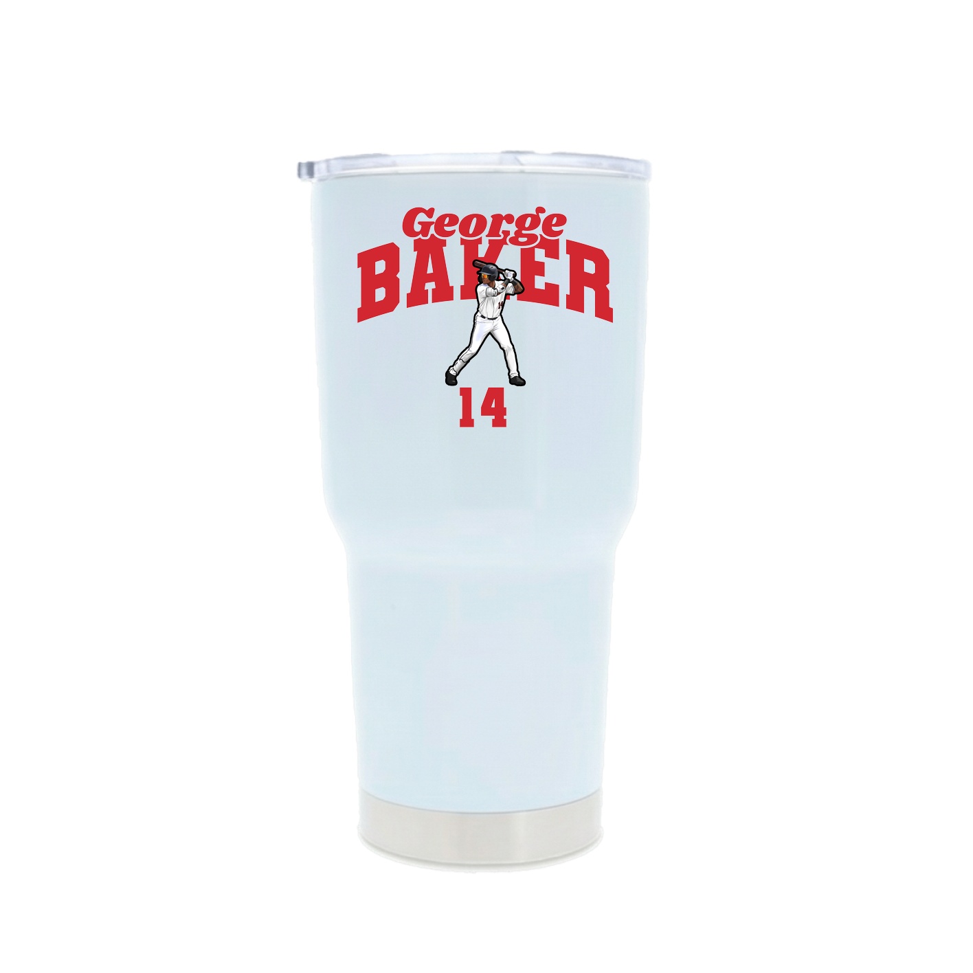 30oz Stainless Steel Tumbler — Signature Arch in White
