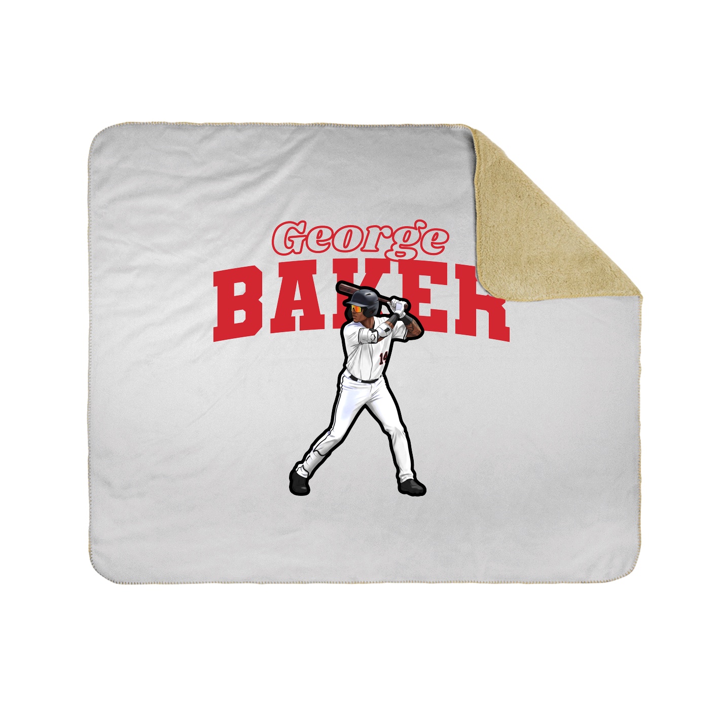 Throw Blanket — Name Arch in White