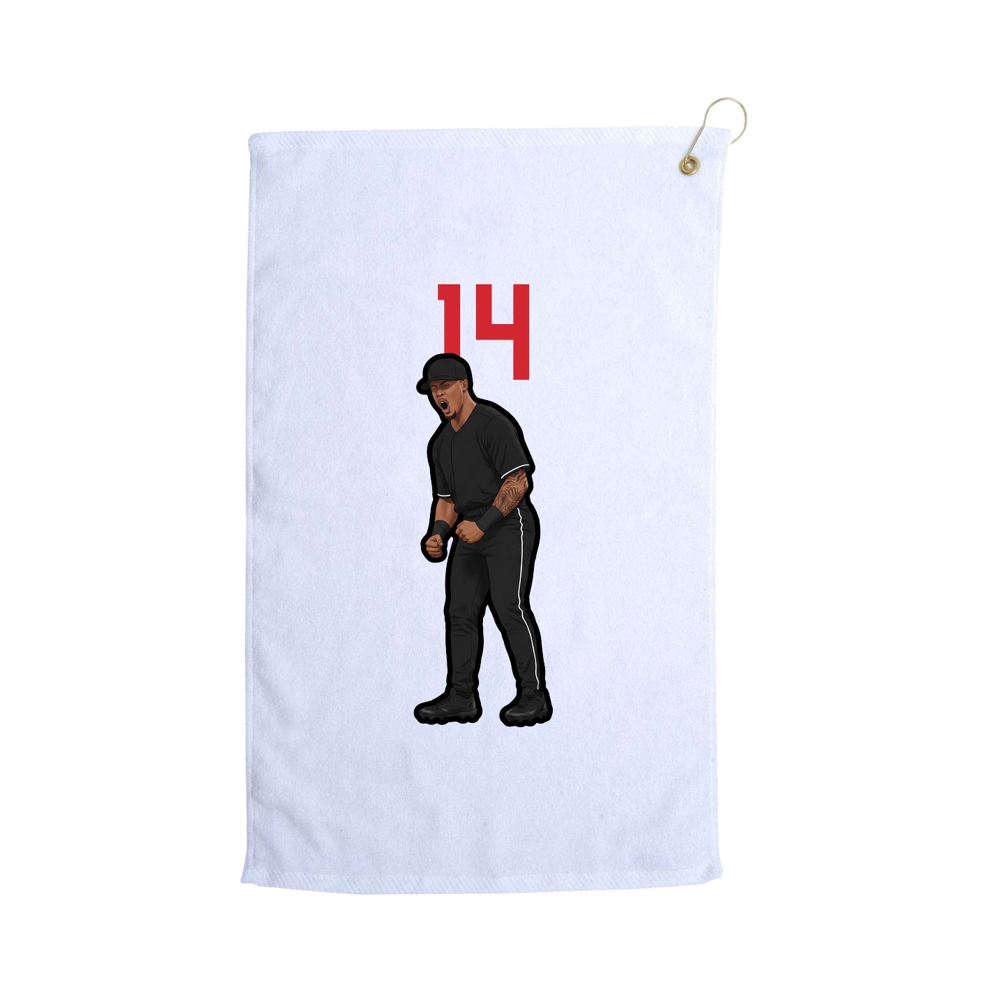 Golf Towel — Number Top in White