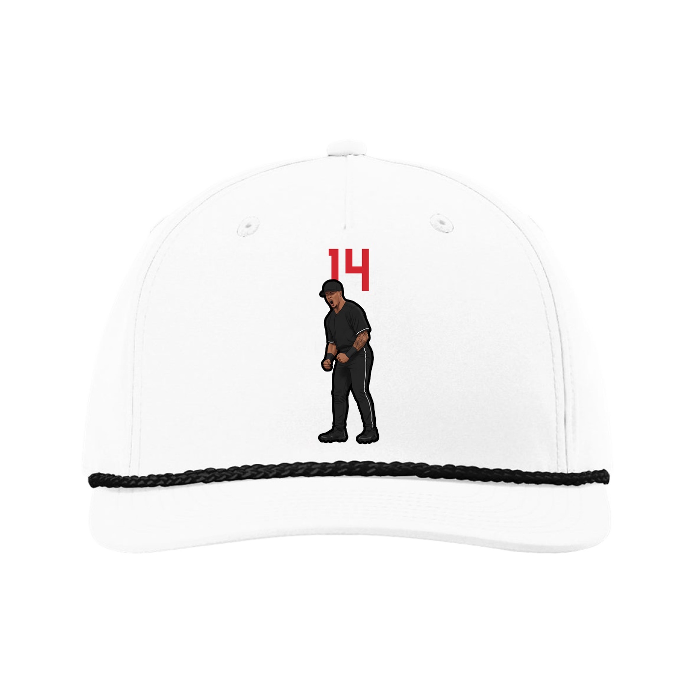 Five-Panel Classic Rope Cap — Number Top in White