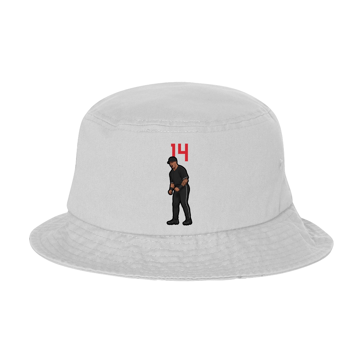 Bucket Cap — Number Top in White