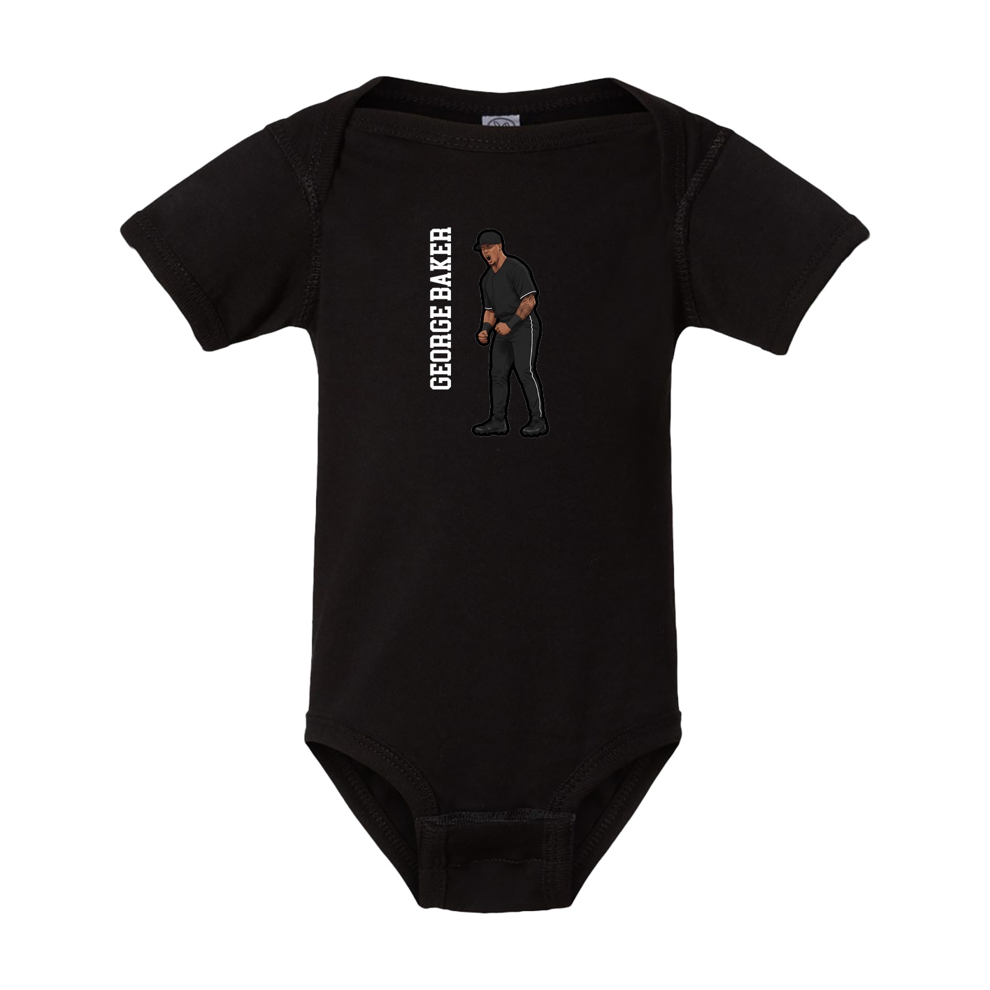 Baby Onesie — Name Vertical in Black