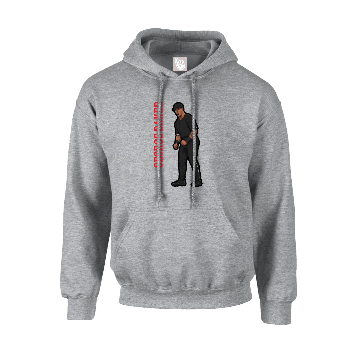 Youth Hoodie — Name Vertical in Grey