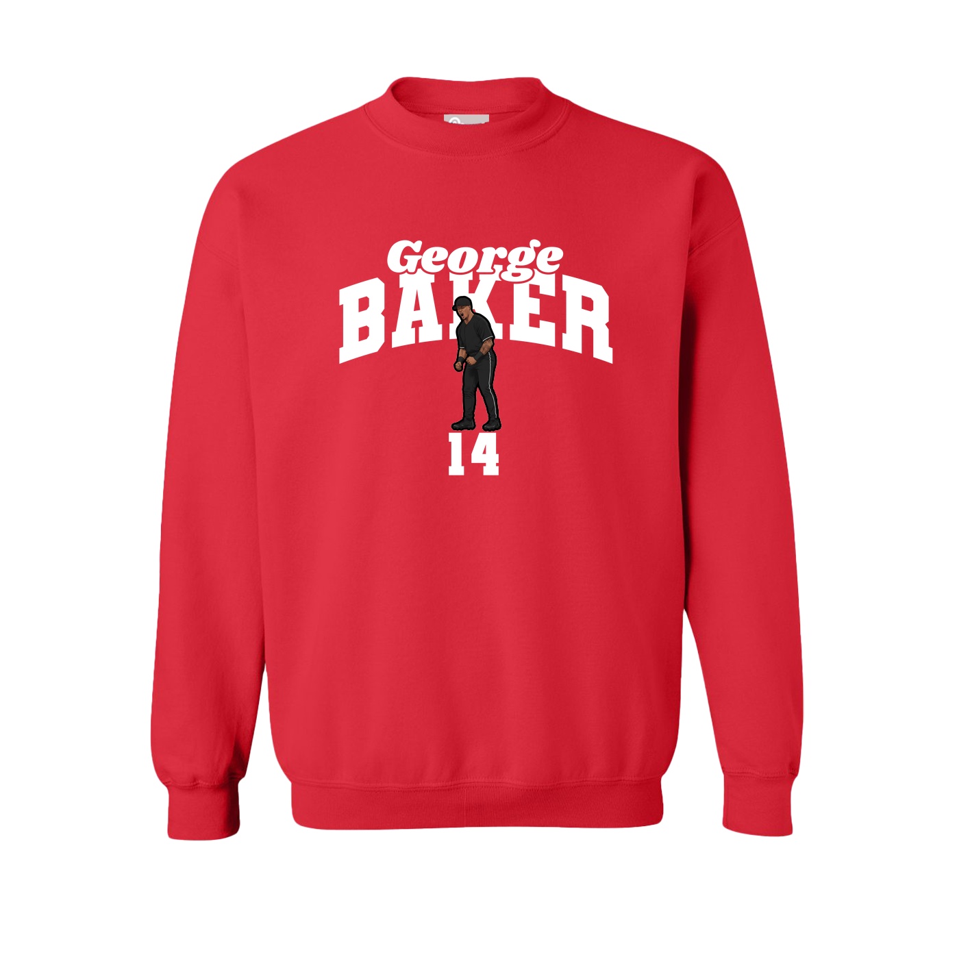 Fleece Crew — Signature Arch in Red