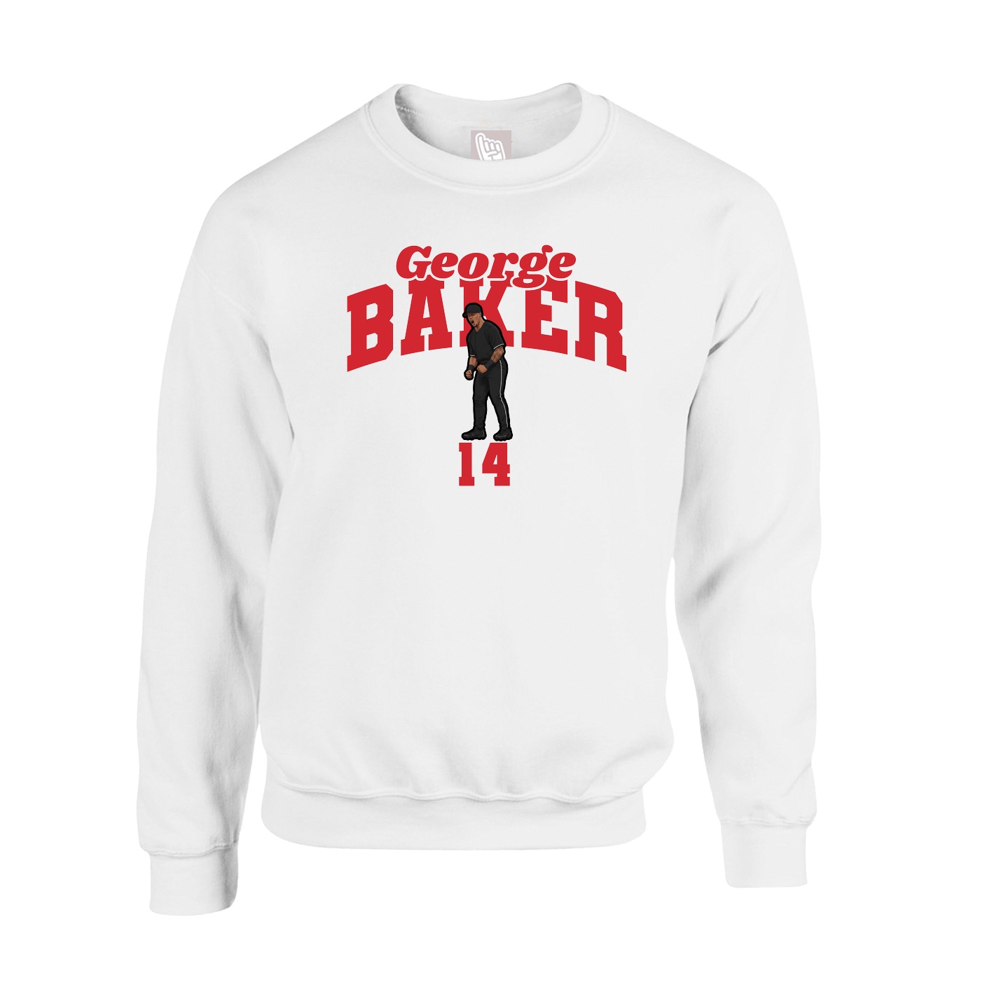 Fleece Crew — Signature Arch in White