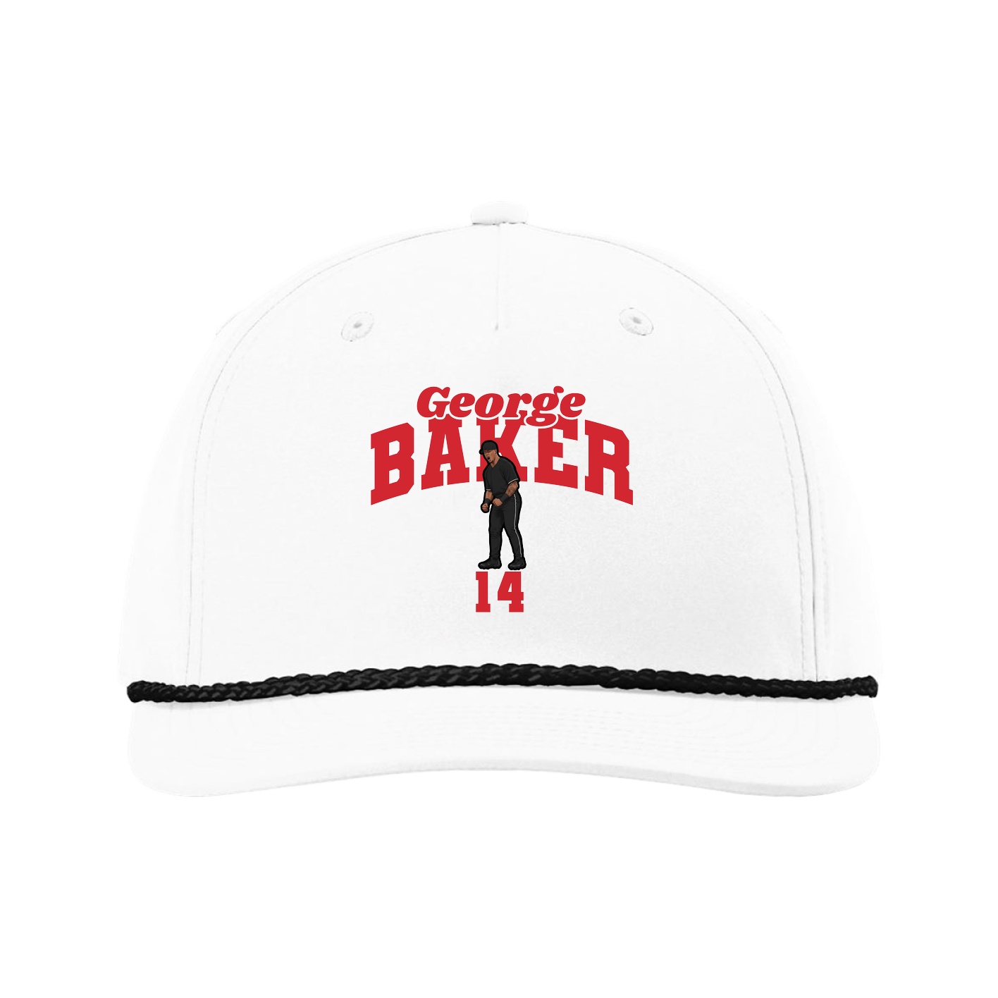 Five-Panel Classic Rope Cap — Signature Arch in White