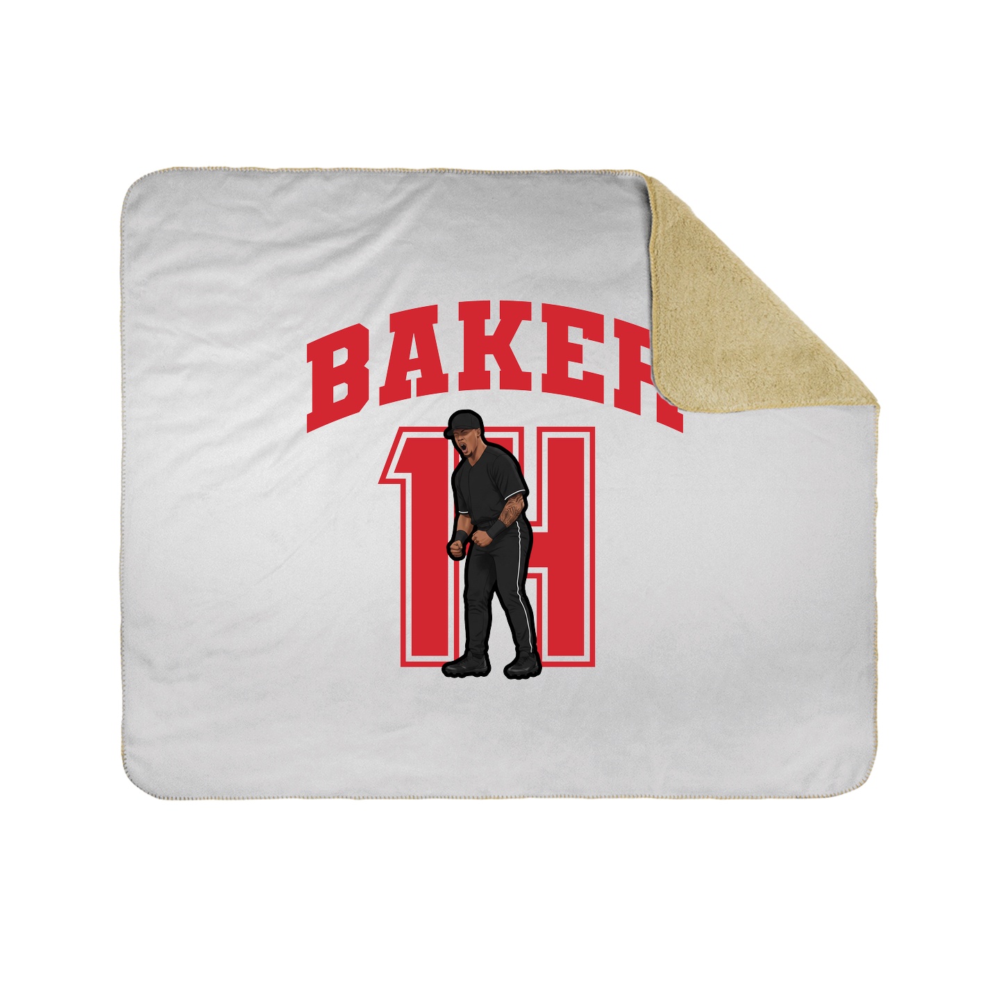 Throw Blanket — Number in White