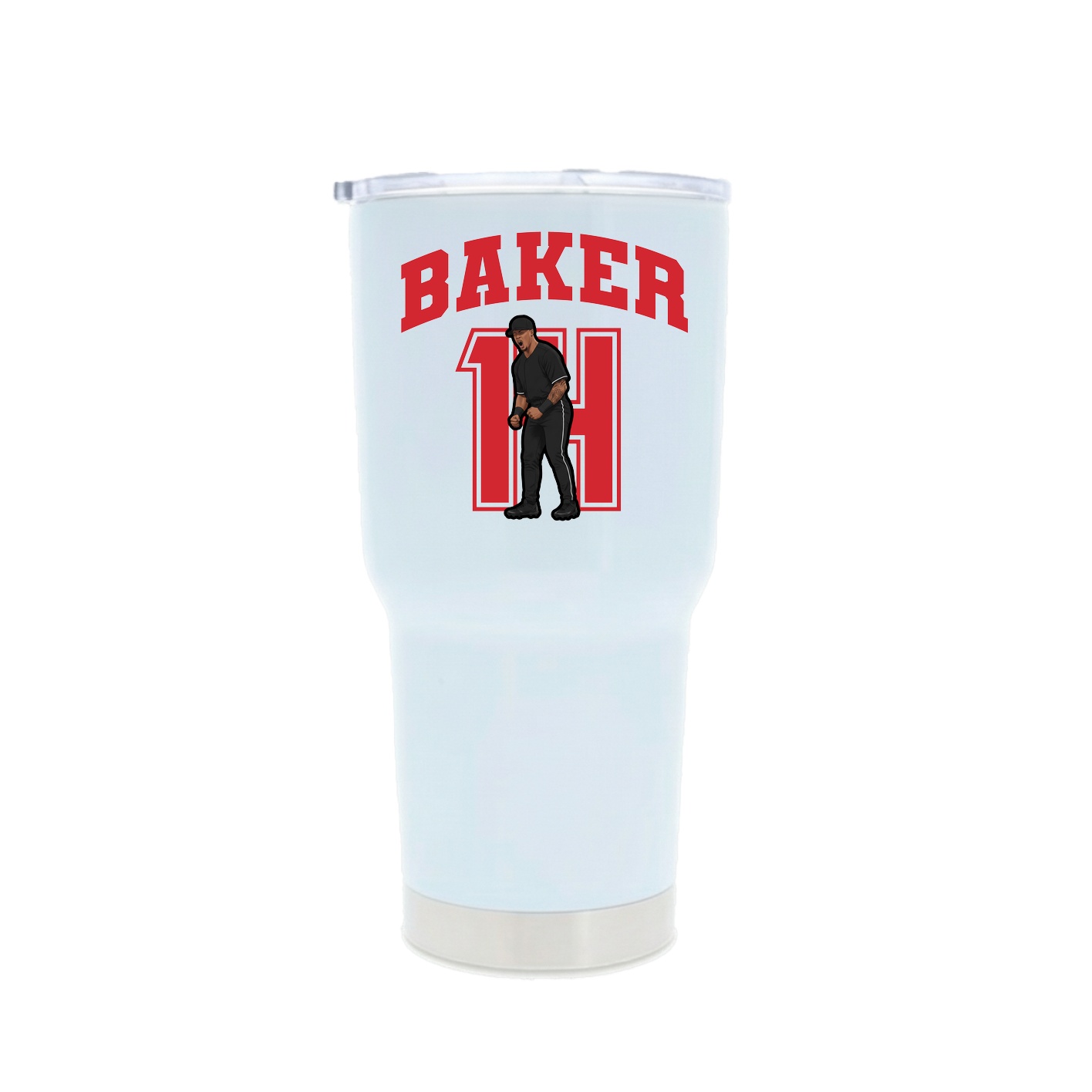 30oz Stainless Steel Tumbler — Number in White