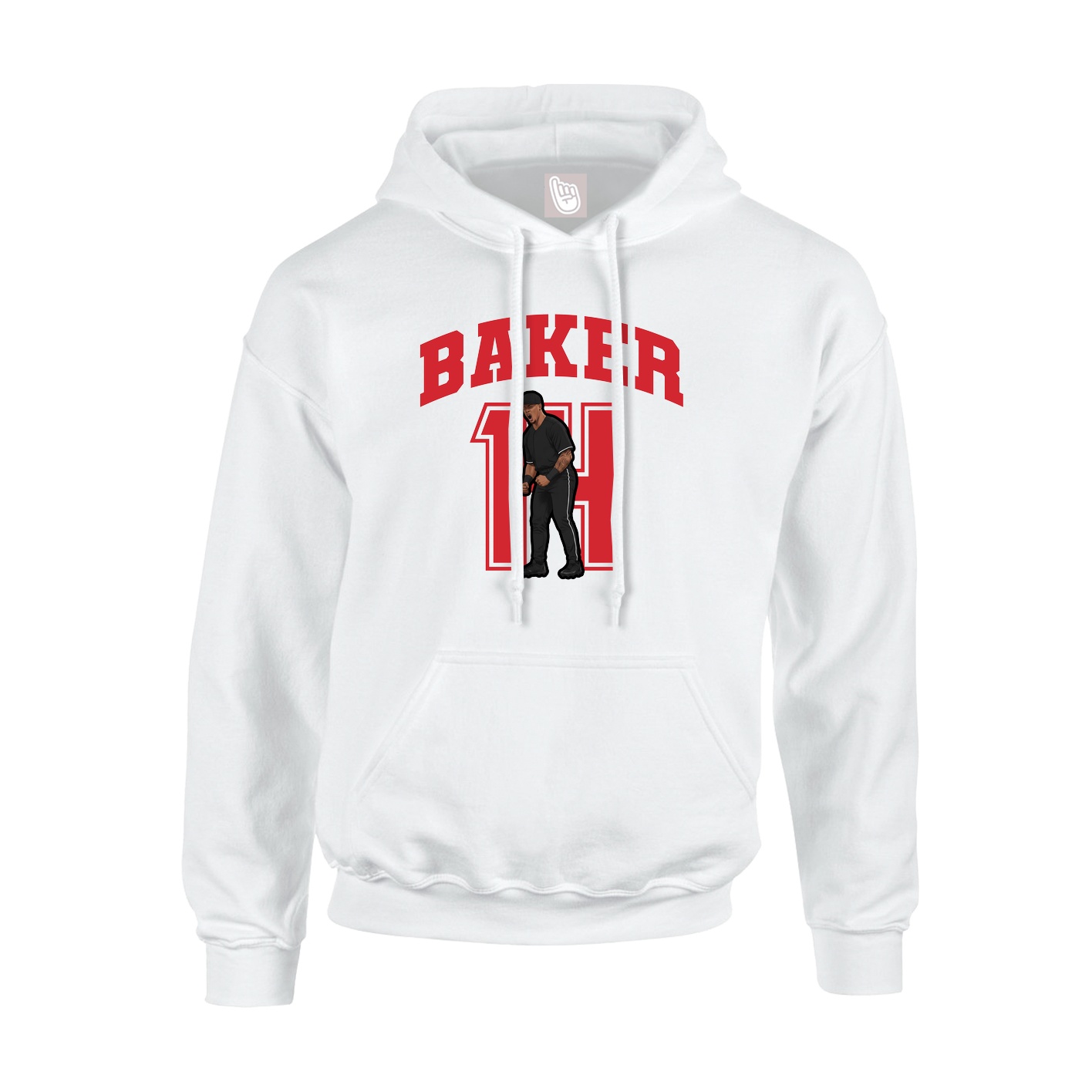 Youth Hoodie — Number in White