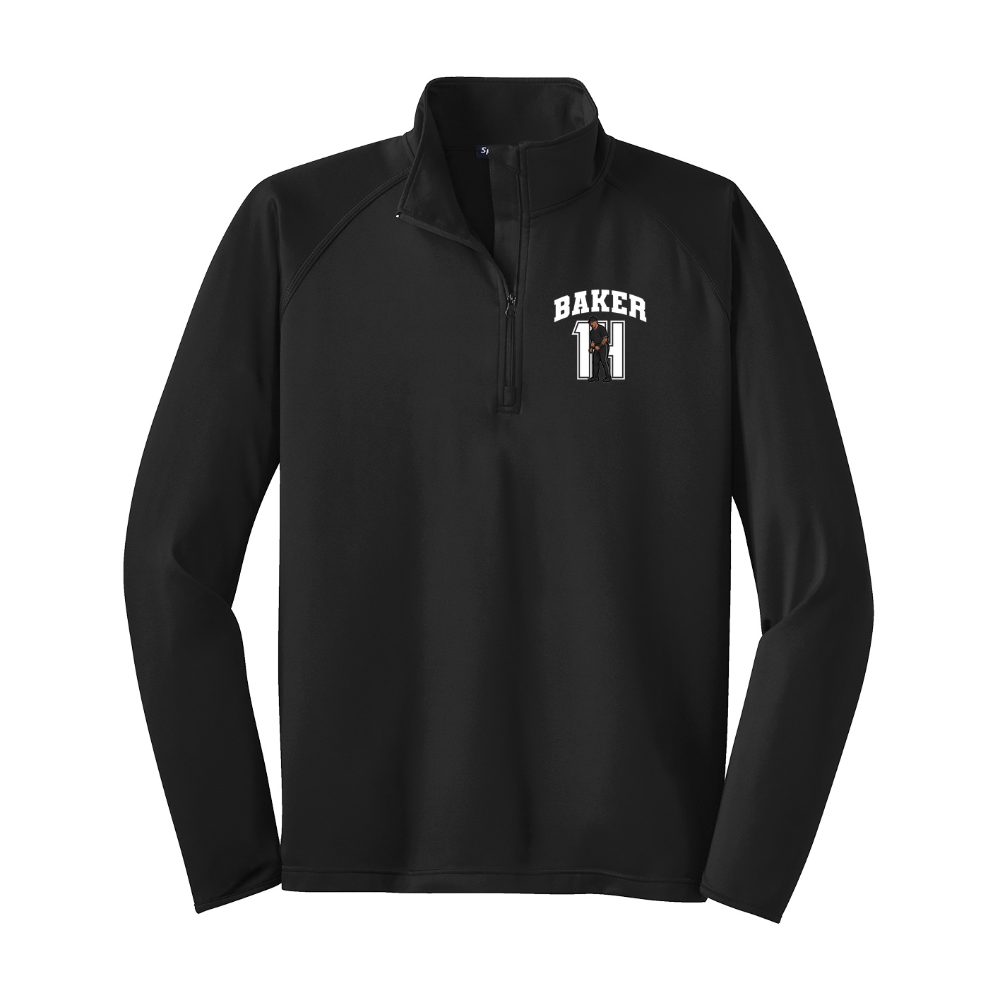 Q-Zip Pullover — Number in Black