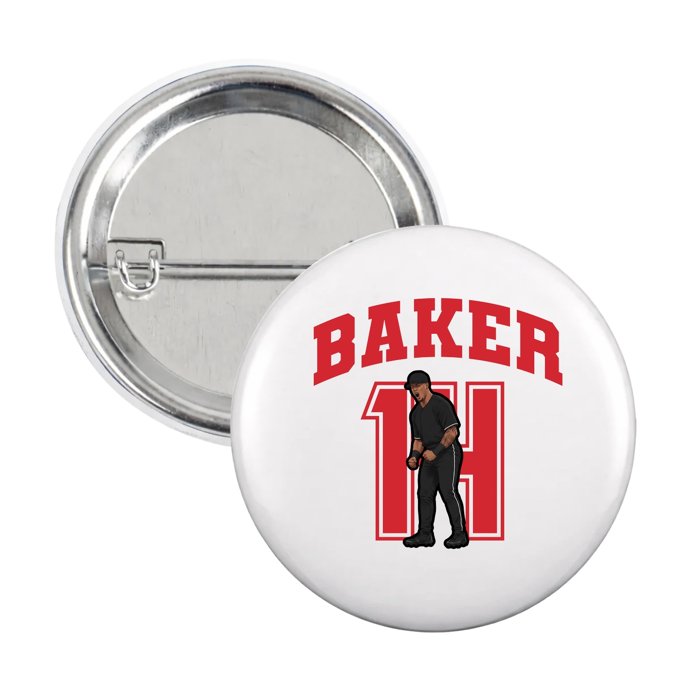 Game Day Button — Number in White
