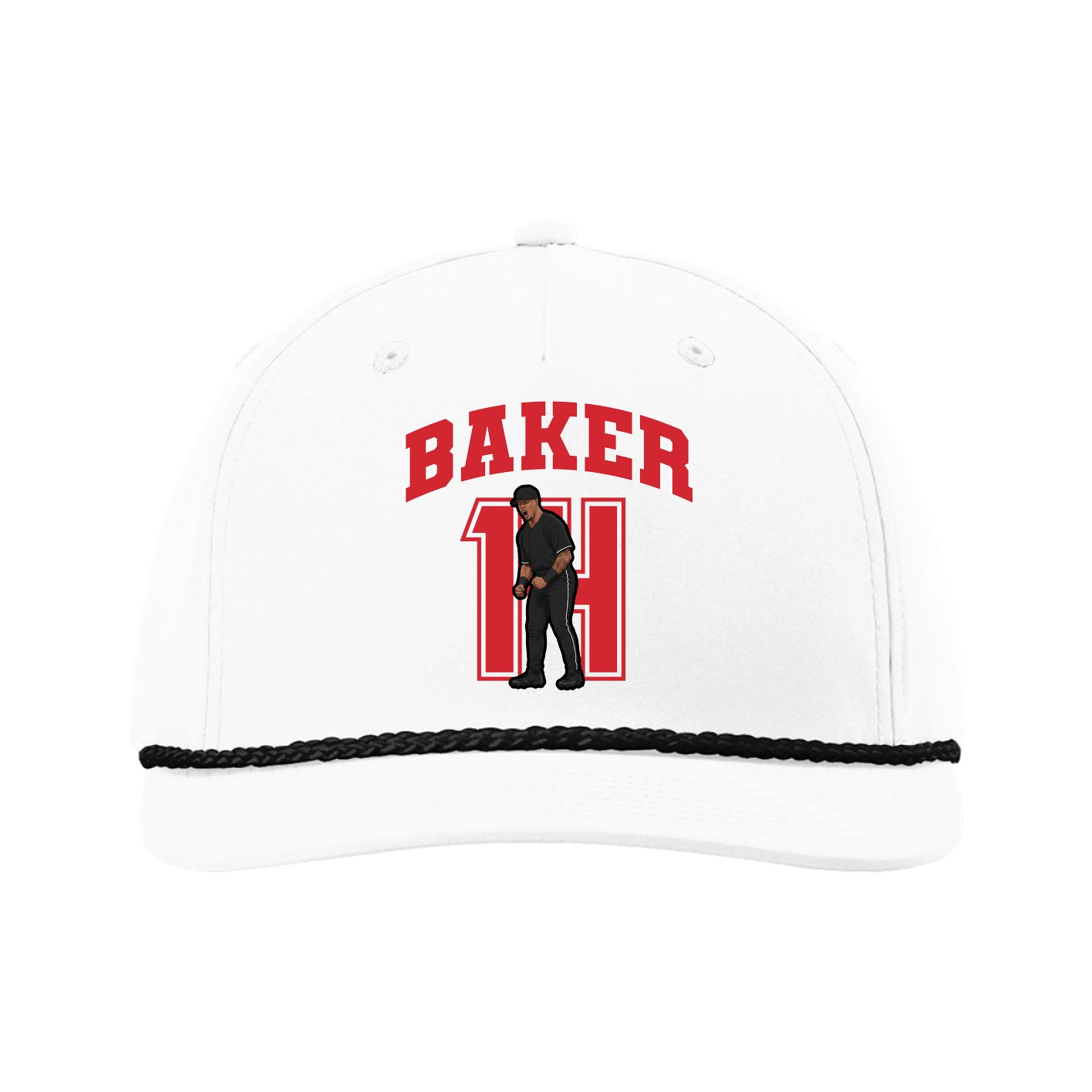Five-Panel Classic Rope Cap — Number in White