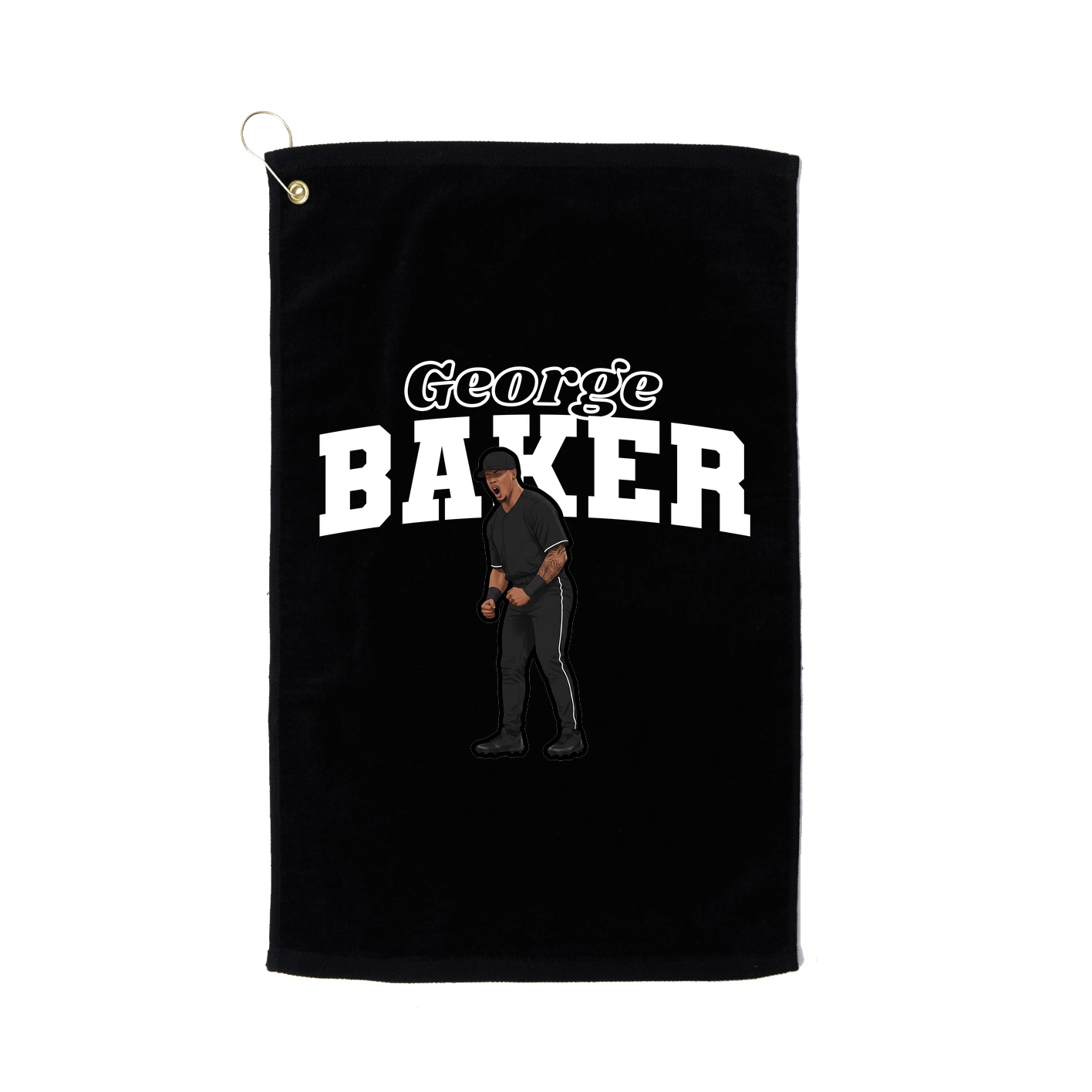 Golf Towel — Name Arch in Black