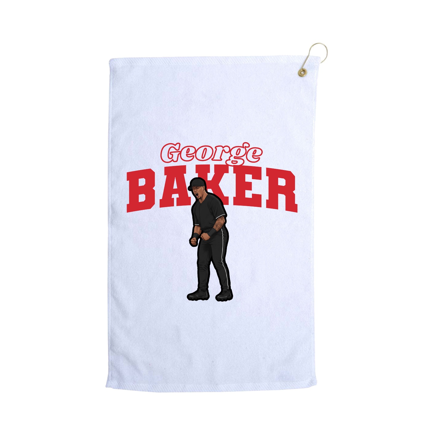 Golf Towel — Name Arch in White
