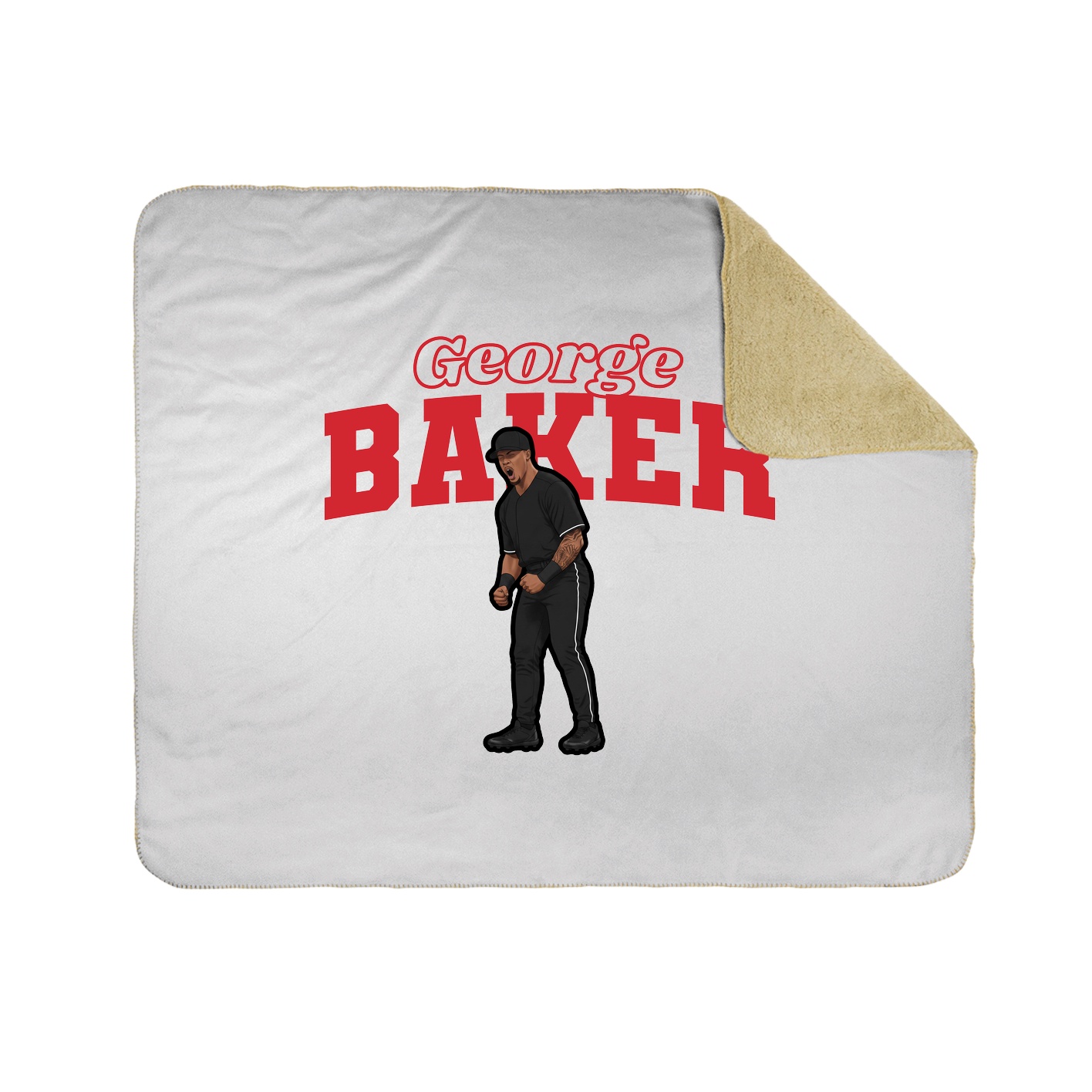 Throw Blanket — Name Arch in White