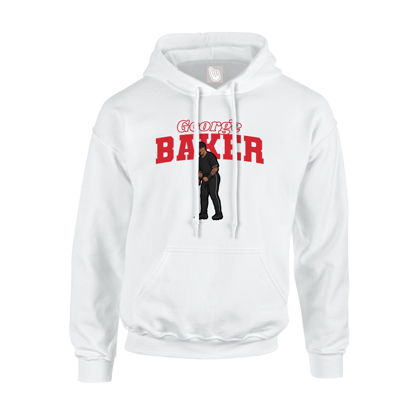 Youth Hoodie — Name Arch in White