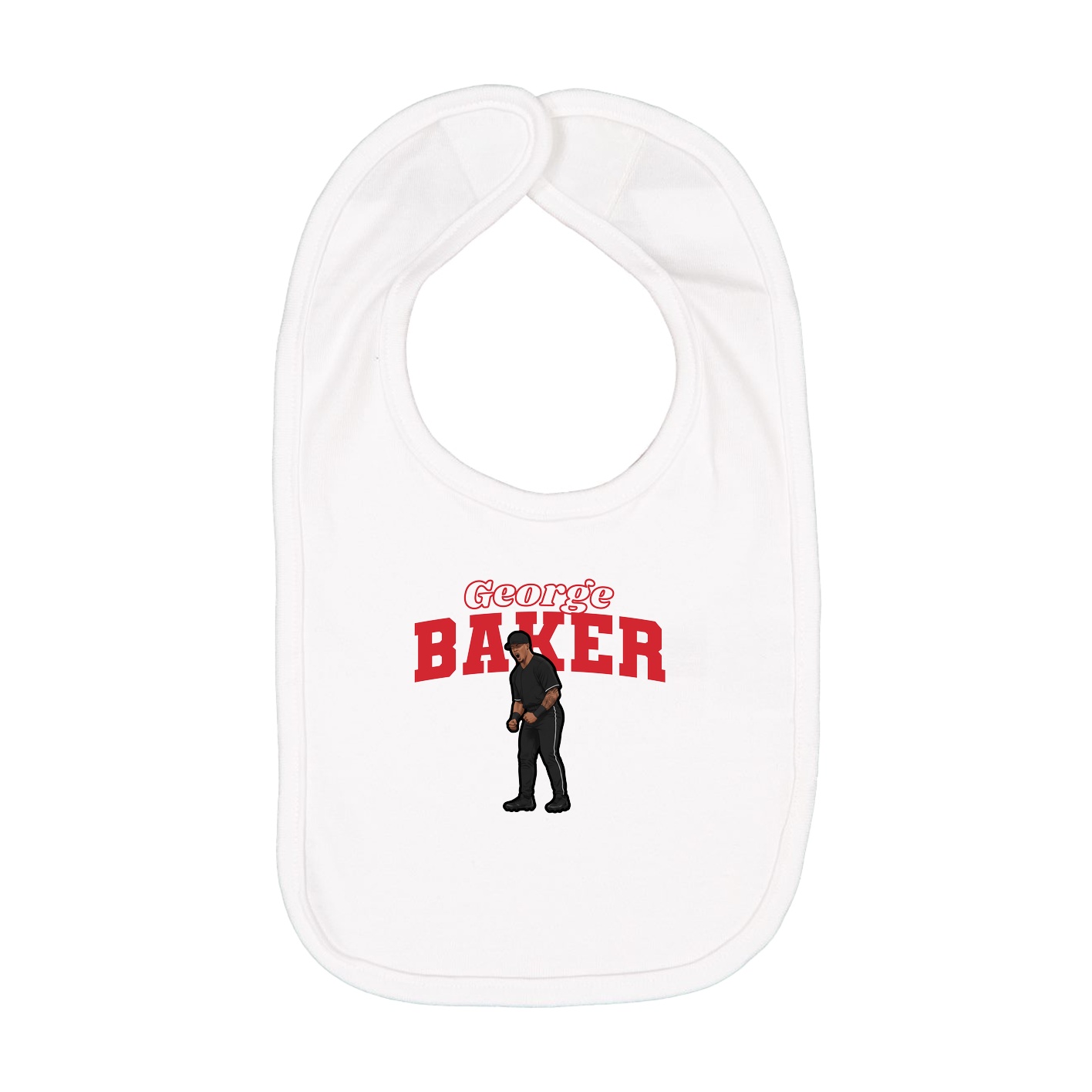 Infant Bib — Name Arch in White