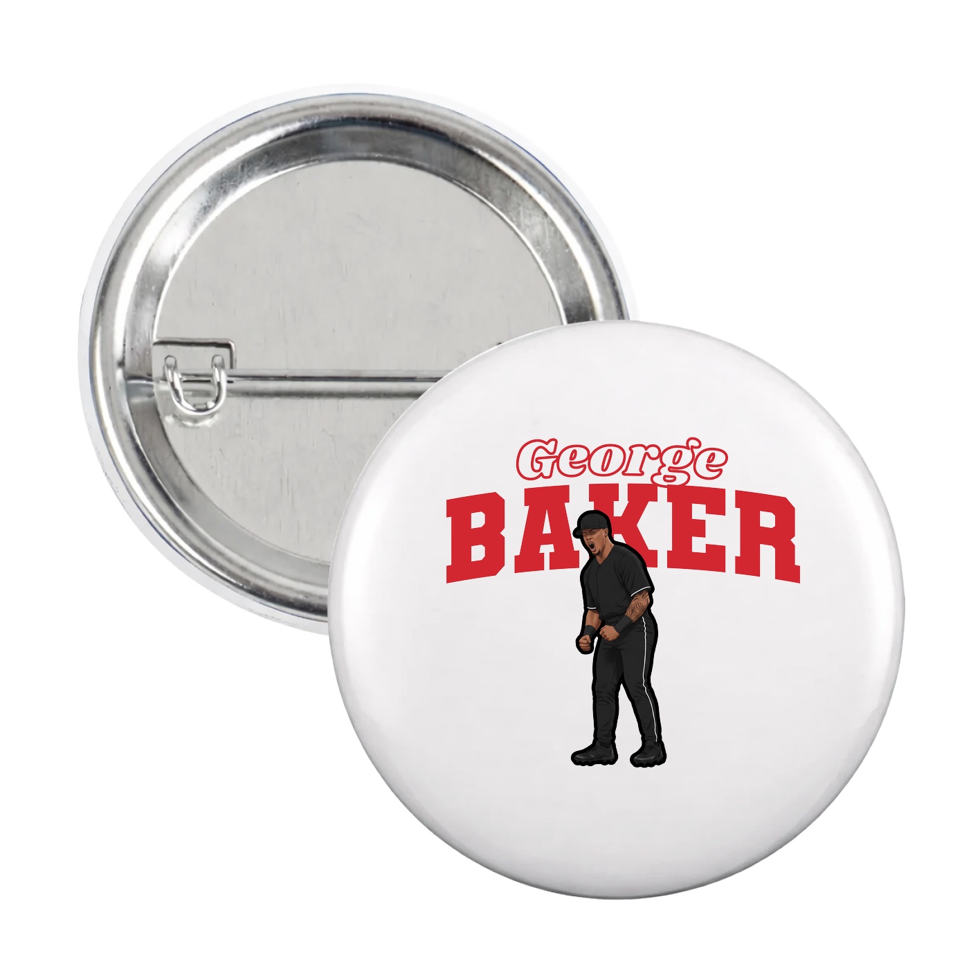 Game Day Button — Name Arch in White