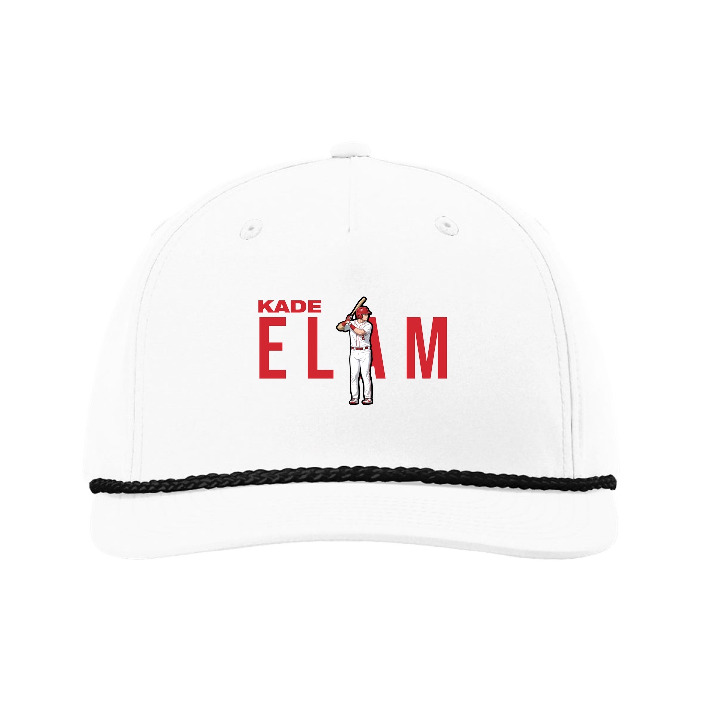 Five-Panel Classic Rope Cap — Player Name in White