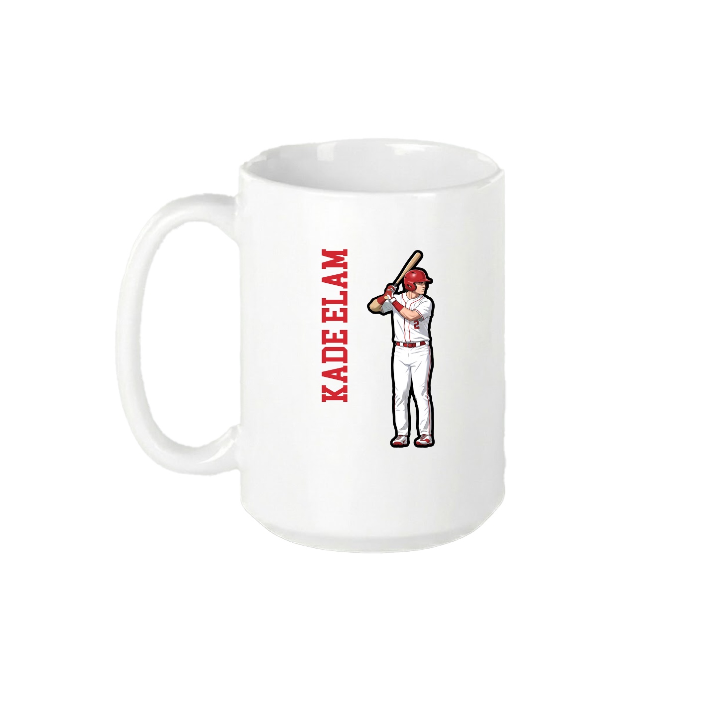 15oz Coffee Mug — Name Vertical in White