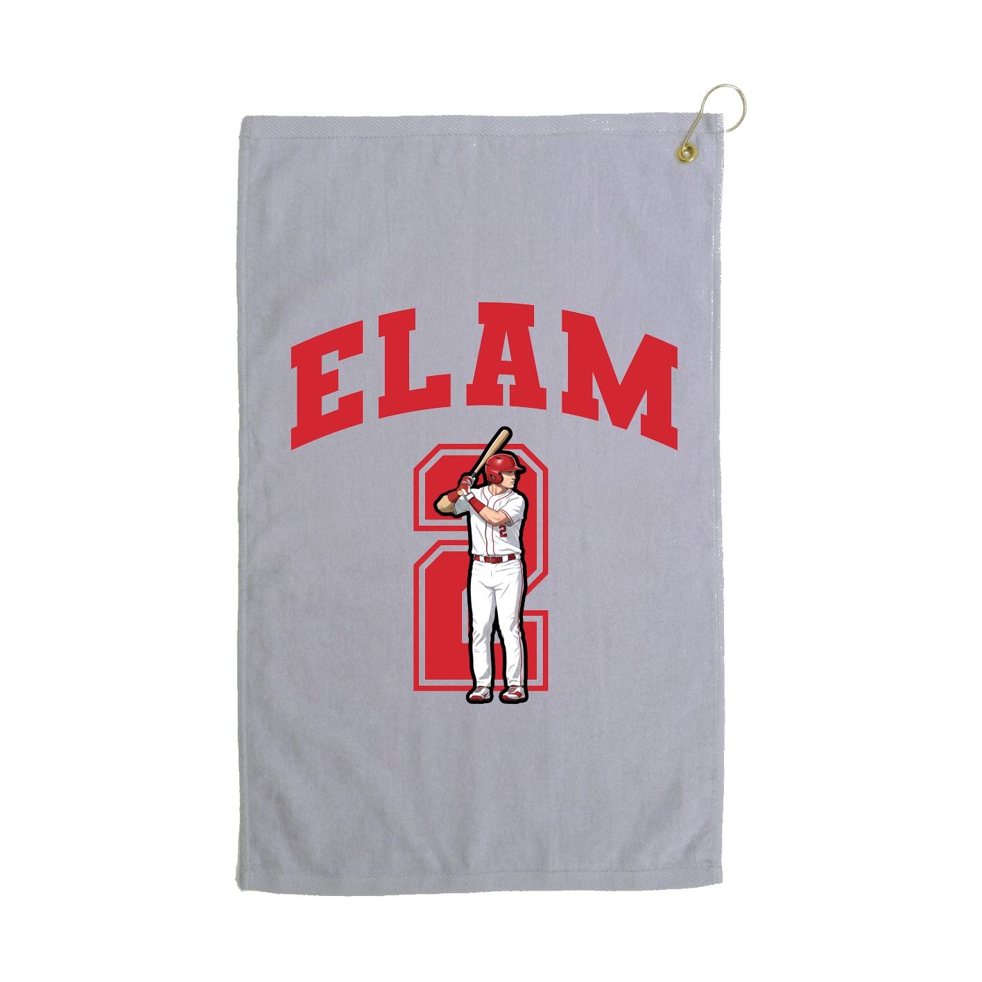 Golf Towel — Number in Grey