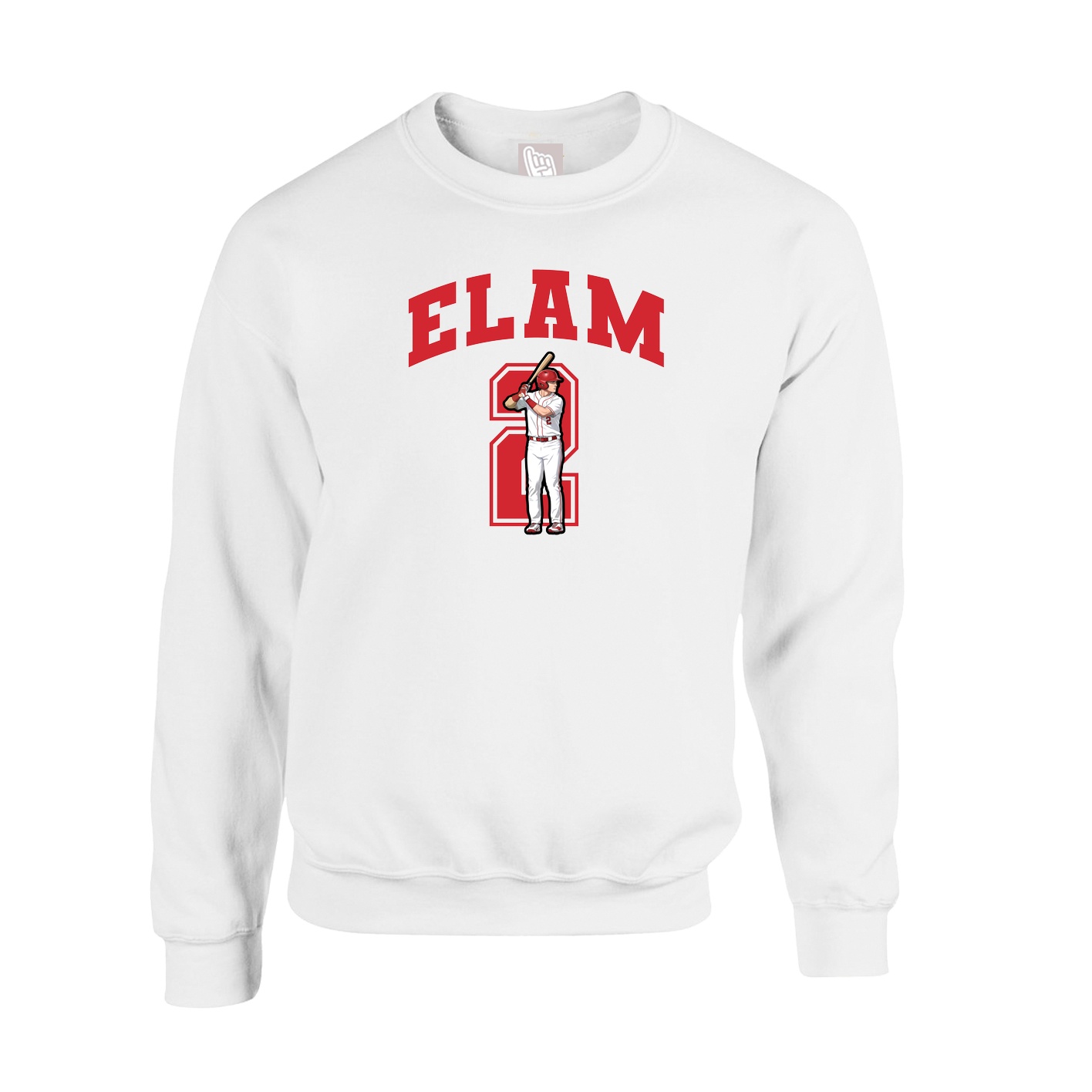 Fleece Crew — Number in White