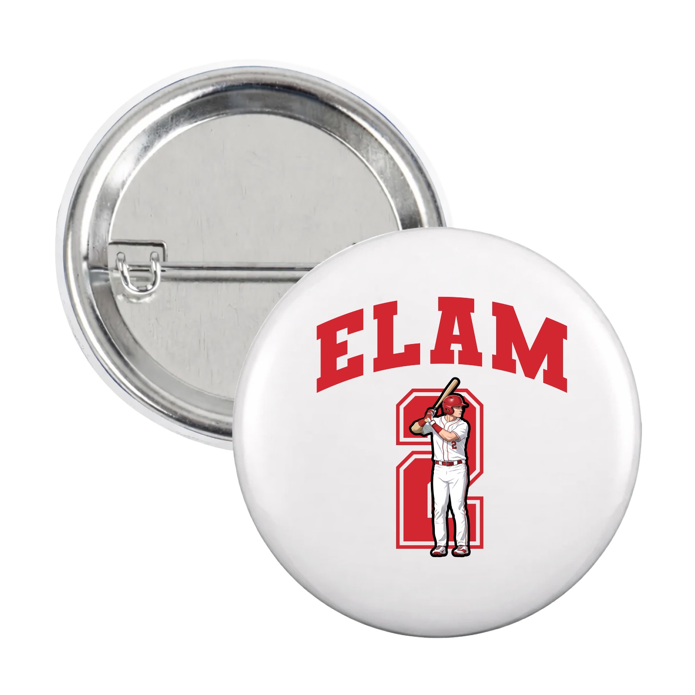 Game Day Button — Number in White