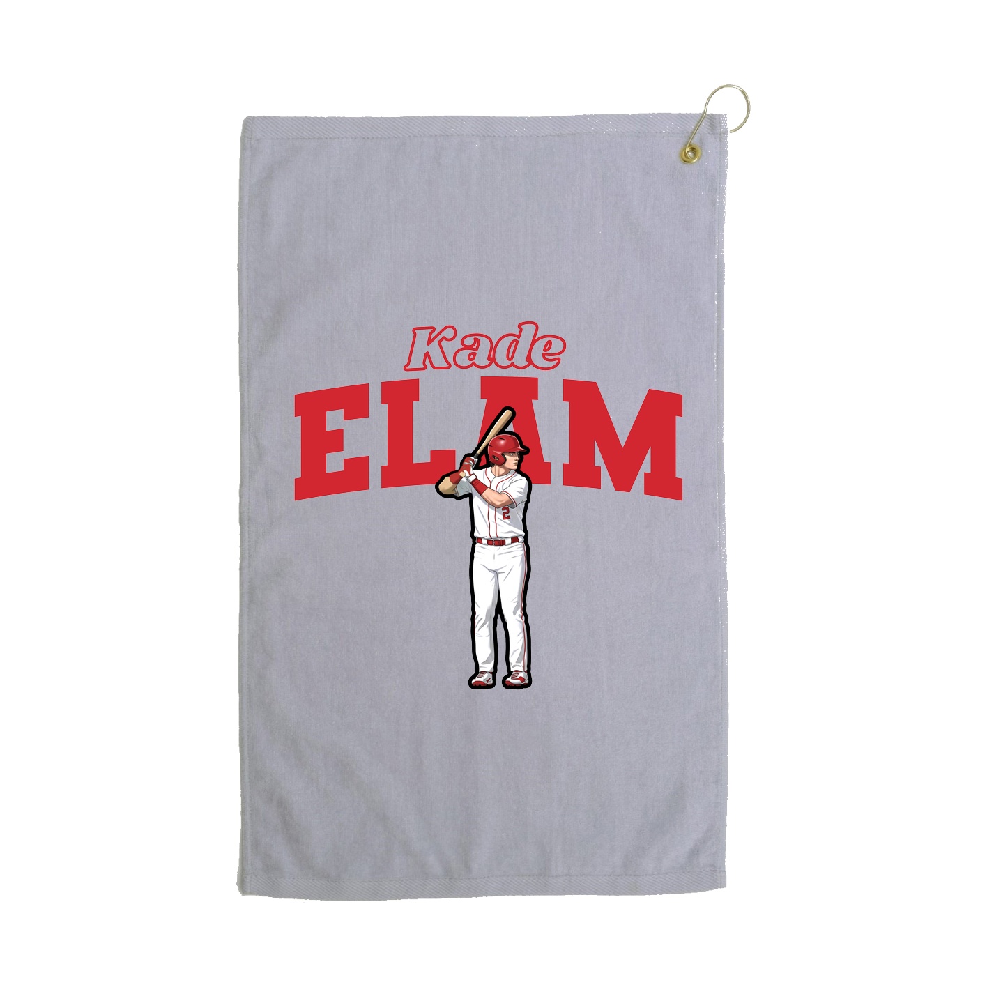 Golf Towel — Name Arch in Grey