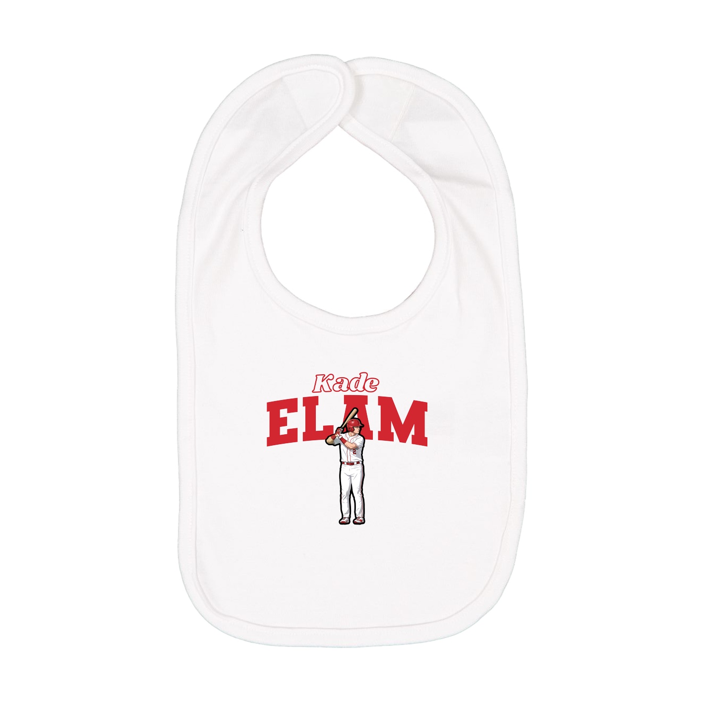 Infant Bib — Name Arch in White