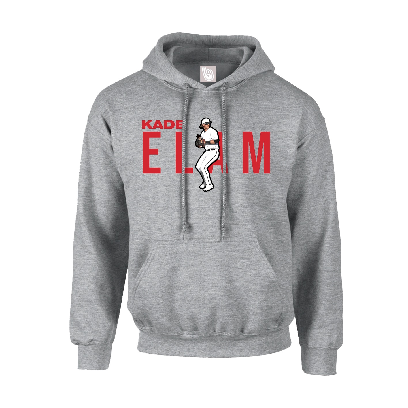 Youth Hoodie — Player Name in Grey