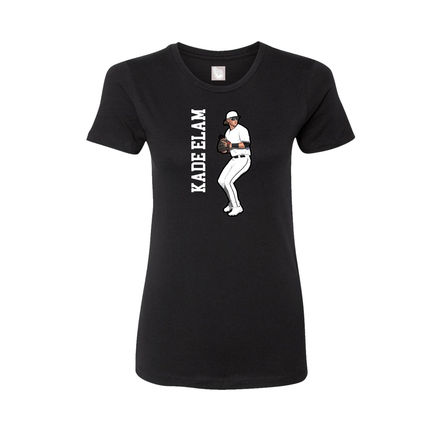 Fitted Women's Tee — Name Vertical in Black