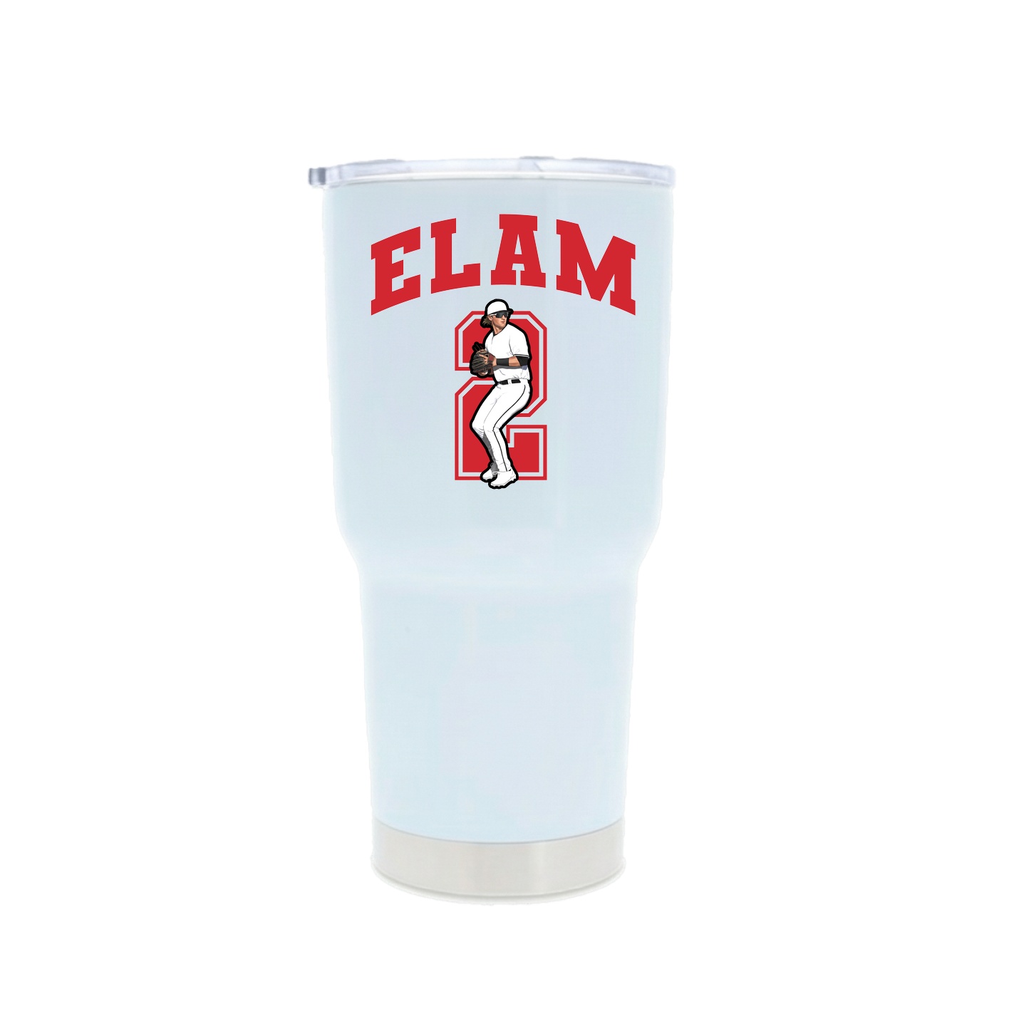 30oz Stainless Steel Tumbler — Number in White