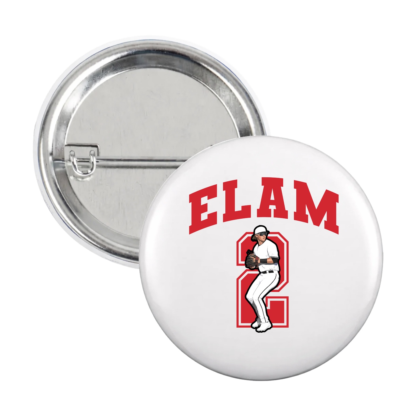 Game Day Button — Number in White