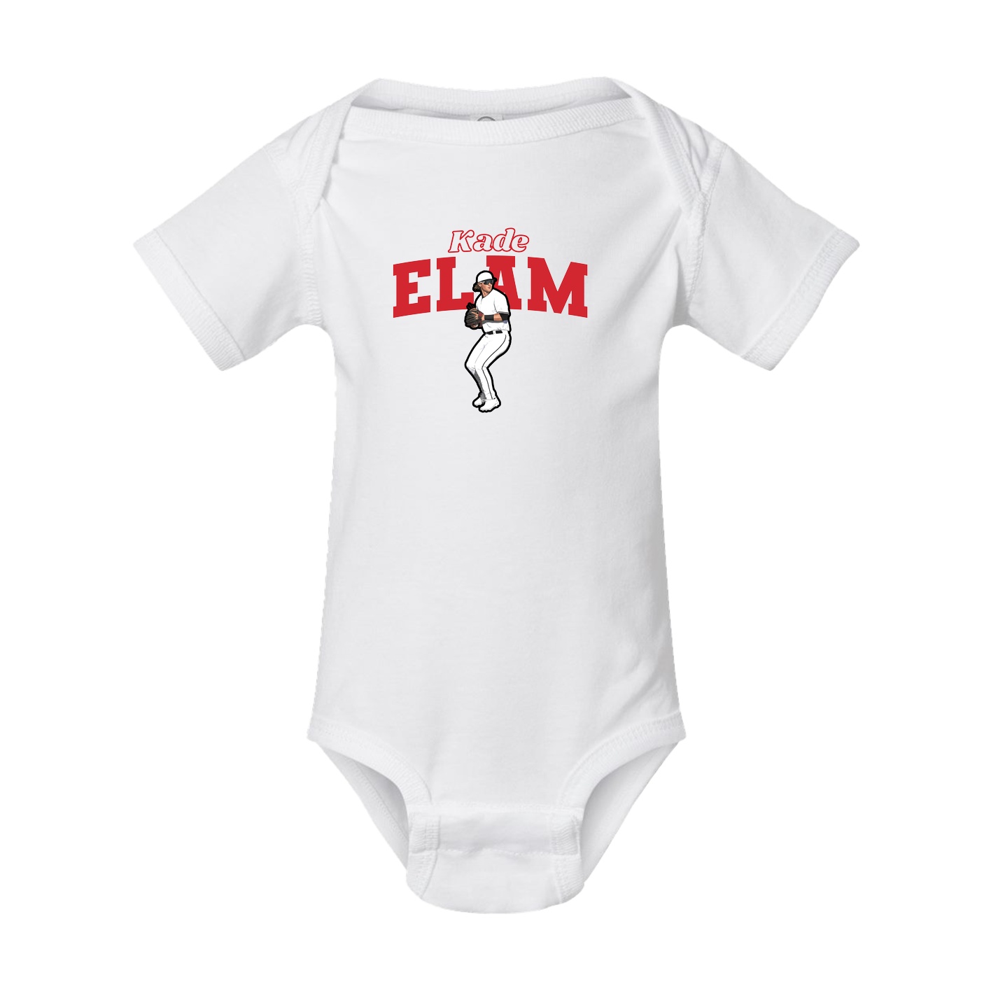 Baby Onesie — Name Arch in White