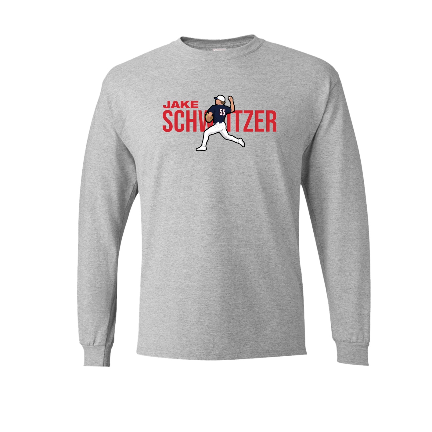 Long Sleeve Tee — Player Name in Grey