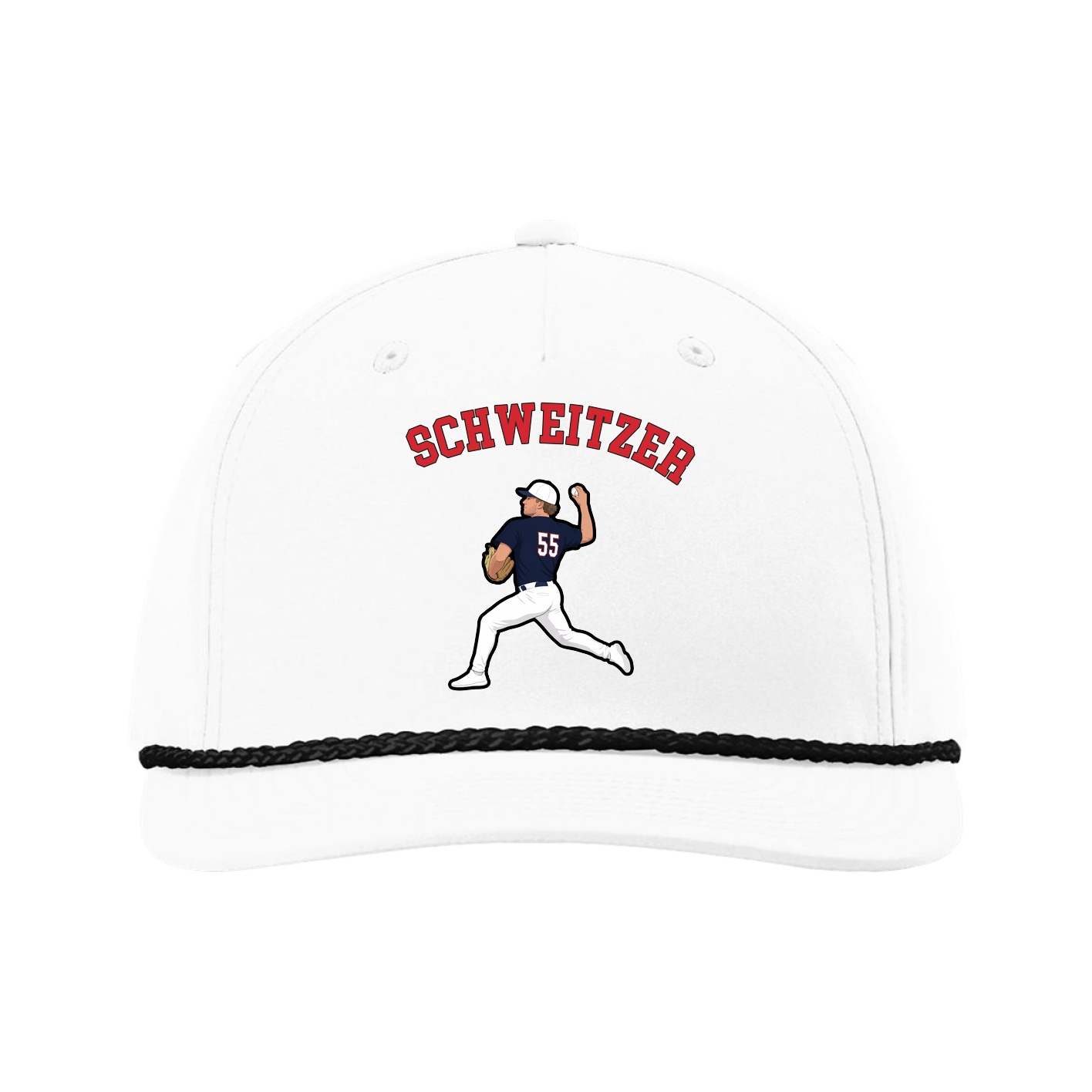 Five-Panel Classic Rope Cap — Shirsey Arch in White