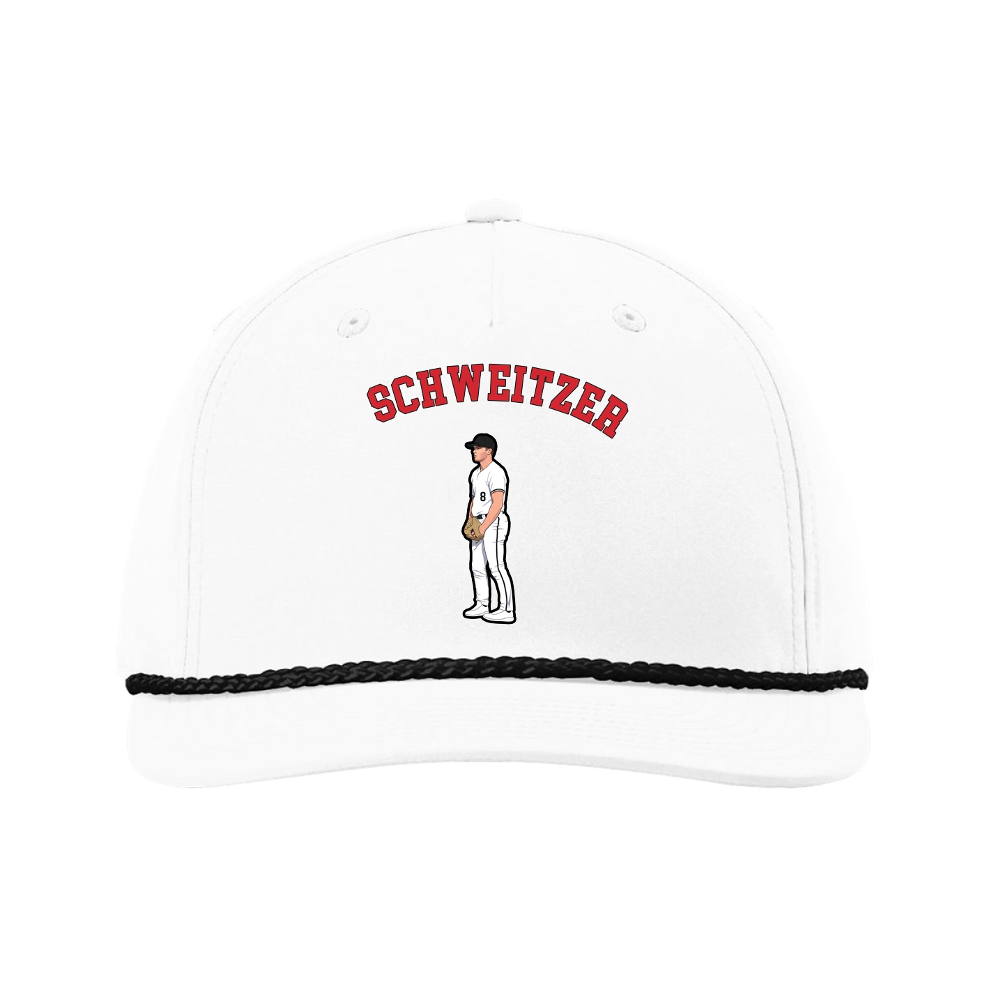 Five-Panel Classic Rope Cap — Shirsey Arch in White