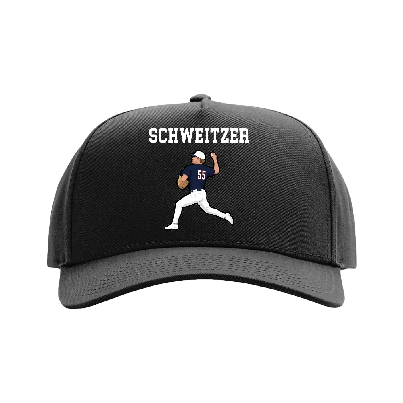 Full Fabric Five-Panel Champ Cap — Shirsey in Black