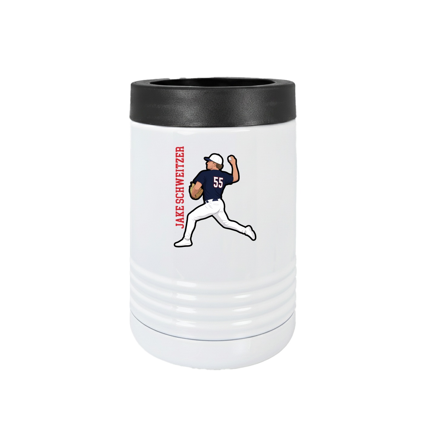 Beverage Holder — Name Vertical in White